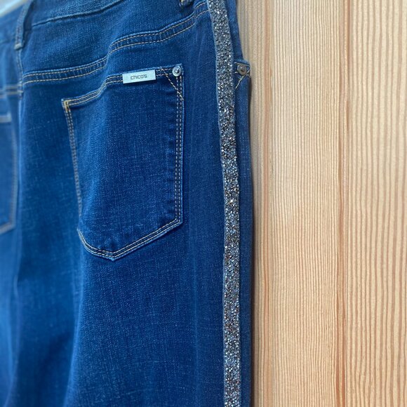 Chico's Blue Jeans with Silver Stripe - Picture 5 of 7